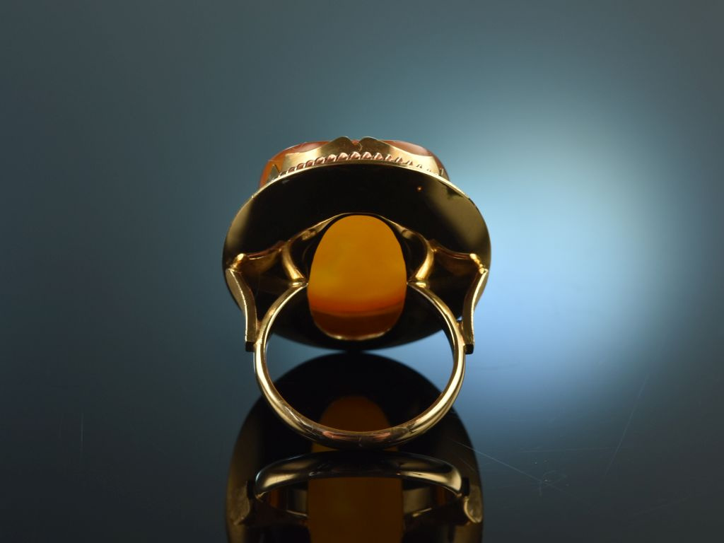 Zürich um 1970! Großer Vintage Bernstein Ring Gold 585, 329,00 €
