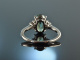 Exquisites Gr&uuml;n! Eleganter Turmalin Brillant Ring Wei&szlig; Gold 750