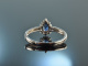 Fine Blue! Sch&ouml;ner Saphir Brillant Verlobungs Ring Wei&szlig; Gold 750