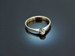 Um 1970! Klassischer Brillant Verlobungs Ring 0,15 ct...