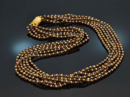 Brownish Glam! Wonderful 7 row necklace smoky quartz...