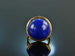 Um 1995! Sensationeller schwerer Lapislazuli Ring Gold 750