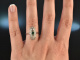 Frankfurt um 1915! Feiner Art Deco Smaragd Diamant Ring Wei&szlig; Gold 750 Platin