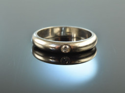Fine classic! Cartier 1895 wedding ring platinum diamond...
