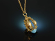 Capri around 1950! Beautiful vintage pendant with chain gold 750 turquoise