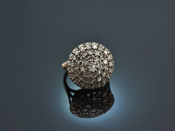 Rome in 1970! Chic big 1,4 ct diamond rose ring gold 750...