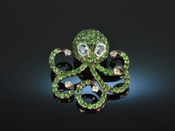 Octopus! Pretty squid pendant tsavorites diamonds topaz...
