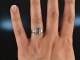Elegant Blue! Aparter Aquamarin Diamant Ring Wei&szlig; Gold 750
