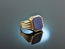 Around 1965! Classical coat of arms seal ring lapis...