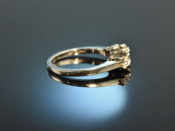 Vienna around 1930! Beautiful old cut diamond ring 0,7 ct white gold 585