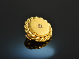 1900! Pretty brooch of the turn of the century seed pearl gold 585
