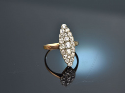 Um 1900! Edler Marquise Ring Altschliff Diamanten 1,5 ct...