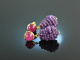 Vivid Violet! Tropfen Ohrringe Amethyst roter Achat Silber 925 vergoldet