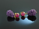 Vivid Violet! Drop earrings amethyst red agate silver 925 gold plated