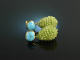 Green Glow! Drop Earrings Turquoise Peridot Silver 925 Gold Plated