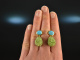 Green Glow! Drop Earrings Turquoise Peridot Silver 925 Gold Plated