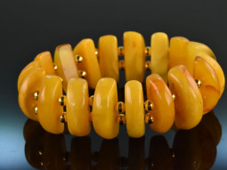 Baltic Amber! Beautiful Butterscotch Amber Bracelet with Balls Silver Gold Plated