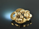 Around 1850! Beautiful Biedermeier flowers brooch gold 585