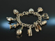 Birmingham 1963! Beautiful charm bracelet 9 charms heart clasp silver 925