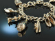 Birmingham 1963! Beautiful charm bracelet 9 charms heart clasp silver 925