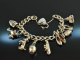 Birmingham 1963! Beautiful charm bracelet 9 charms heart clasp silver 925