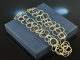 Satin Silver! Satin ring links chain silver 925 partly gold plated