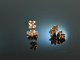 Twinkling Stars! Pretty star earrings cognac-coloured diamonds 0.4 ct rose gold 750