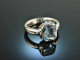 Around 1990! High Quality Aquamarine Ring 2 ct White Gold 750