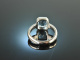 Around 1990! High Quality Aquamarine Ring 2 ct White Gold 750