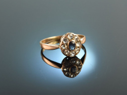 Around 1900! Delicate Friendship Ring Diamond Roses...