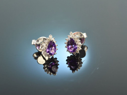 Vivid Violet! Beautiful Amethyst Stud Earrings Brilliant...