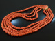 Italy around 1950! Big beautiful coral necklace 4 rows gold 585