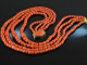 Italy around 1950! Big beautiful coral necklace 4 rows gold 585