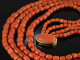 Italy around 1950! Big beautiful coral necklace 4 rows gold 585