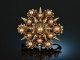 Around 1880! Beautiful Historism brooch with natural pearls red gold 585