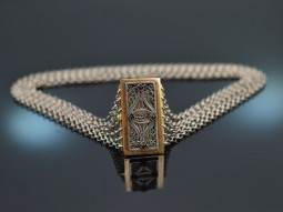 Graz around 1950! Especially beautiful Trachten Dirndl choker necklace silver garnets