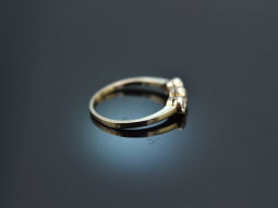 Um 1950! Wundervoller Trilogie Diamant Ring ca. 0,6 ct Wei&szlig; Gold 585