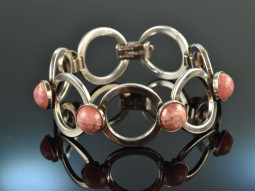 Around 1965! Chic Sixties Design Bracelet Rhodochrosite...