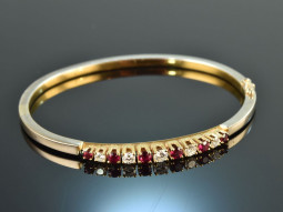 Nuremberg around 1980! Exquisite bangle rubies diamonds gold 750