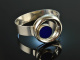 Um 1970! Schicker Vintage Armreif Lapislazuli Silber 835