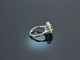 Um 1985! Klassischer Smaragd Diamant Ring 0,45 ct...