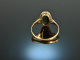 Around 1900! Pretty Ladies Crest Signet Ring Blood Jasper Gold 333