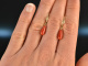 Italy around 1990! Beautiful coral drop earrings gold 585