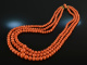 Naples around 1930! Dreamlike big coral necklace 3 rows