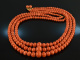 Naples around 1930! Dreamlike big coral necklace 3 rows