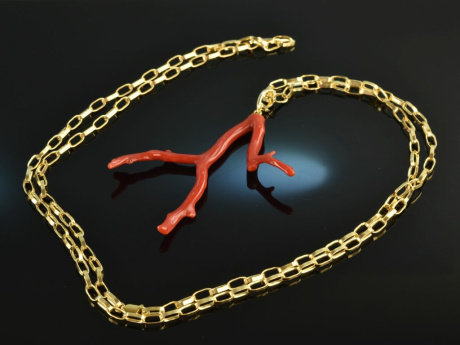 Boho Style! Chic coral branch pendant with chain silver 925 gold plated