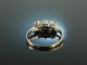 Um 1975! Exquisiter Trilogie Brillant Ring 0,9 ct Wei&szlig; Gold 750