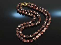 From our workshop! Heavy large garnet necklace 2 rows...