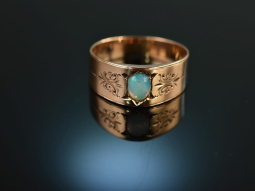 Around 1880! Charming historical ring with opal red gold 333