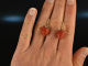 Coral Strawberries! Large Coral Strawberry Earrings Gold 585